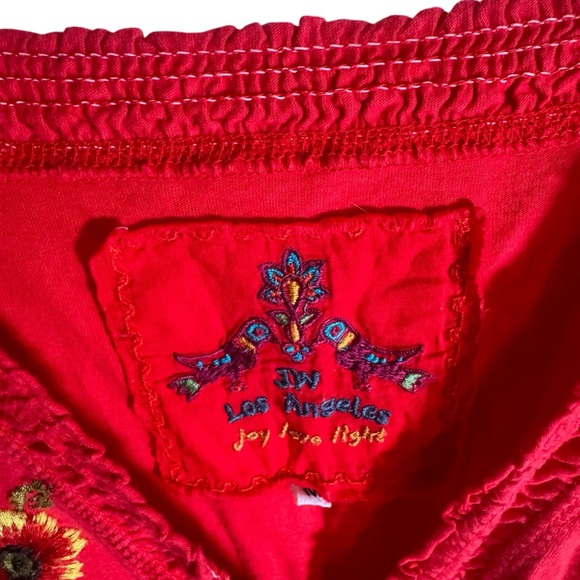 Johnny Was Red Embroidered Mini Dress - Picture 4 of 7